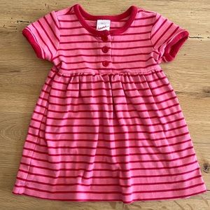 Hanna Andersson Pink and Red Stripe Short Sleeve Playdress